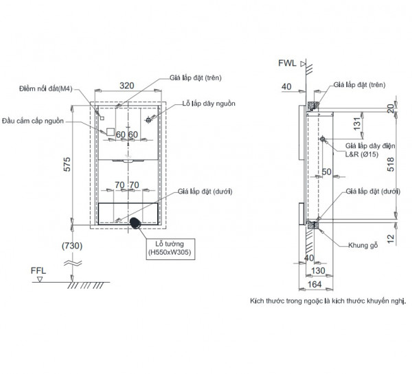 Máy sấy tay âm tường TOTO TYC602 có khay hứng nước