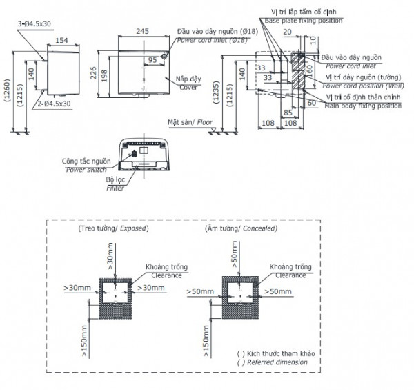 Máy sấy tay TOTO TYC122W