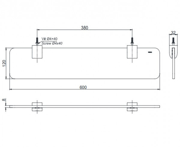 Kệ kính GB TOTO YAK201GV