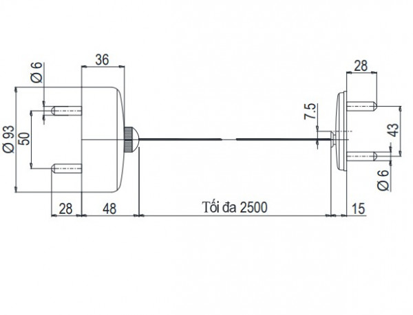 Dây phơi đồ TOTO TX7 sử dụng trong phòng tắm