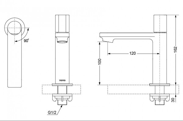 Vòi lavabo lạnh TOTO DL104R