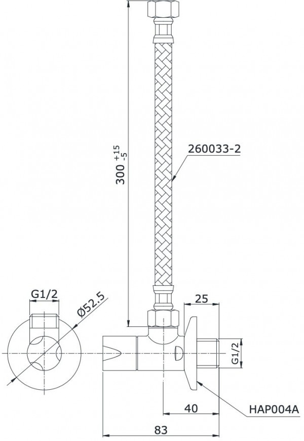 Van khóa kèm dây cấp nước TOTO HAP004A-F
