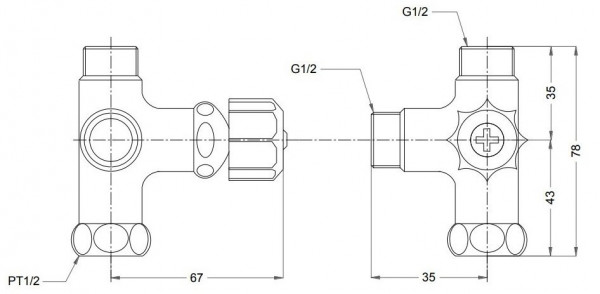 Van khóa chữ T TOTO TX434S