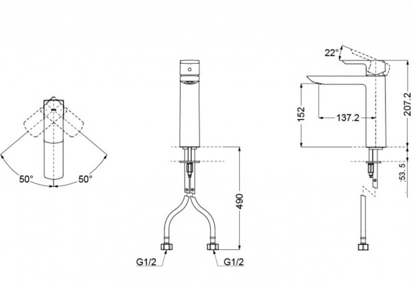 Vòi lavabo nóng lạnh GR TOTO TLG02306B