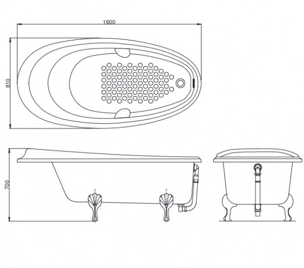 Bồn tắm đặt sàn TOTO PPY1610HIPTV14E#S ngọc trai 1m6 tay vịn