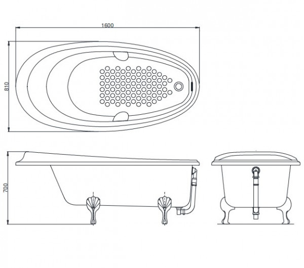 Bồn tắm đặt sàn TOTO PPY1610HIPTE#S ngọc trai 1m6 tay vịn