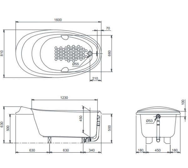 Bồn tắm TOTO PPY1610PTE#S ngọc trai 1m6
