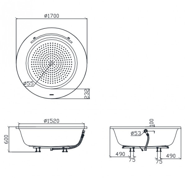 Bồn tắm TOTO PPY1720PTE#P ngọc trai 1m7