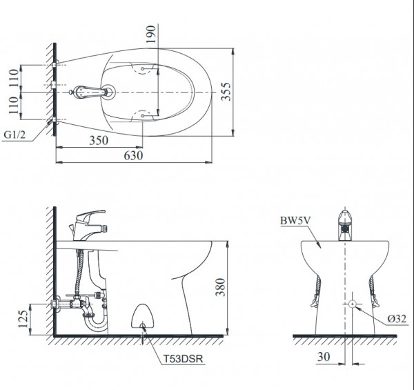 Bồn tiểu nữ đặt sàn TOTO BT5