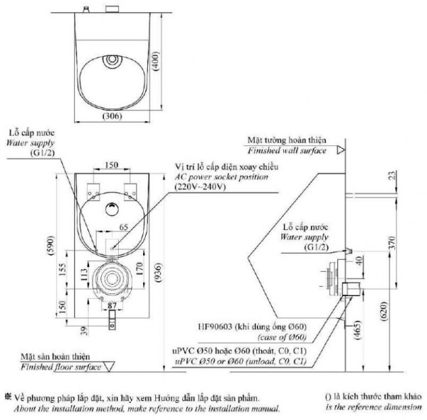 Bồn tiểu nam TOTO USWN925AEV treo tường