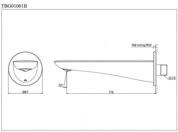 Set sen tắm âm tường 3 đường nước nhiệt độ TOTO GLOBAL FITTINGS TBW01005B