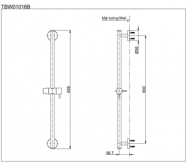 Set sen tắm âm tường 3 đường nước nhiệt độ TOTO GLOBAL FITTINGS TBW01005B