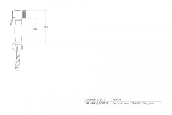 Vòi xịt vệ sinh bằng đồng Kanly GCK22A