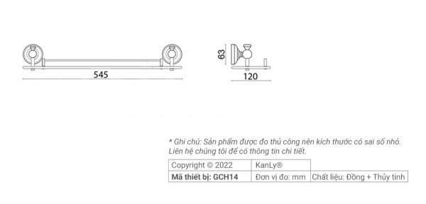 Kệ mỹ phẩm phòng tắm Kanly GCH14