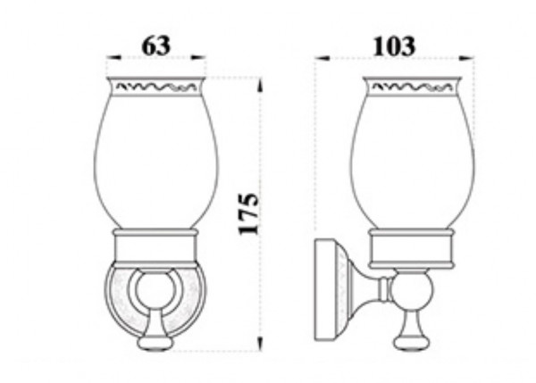 Giá để cốc đơn bằng đồng Kanly GCH07