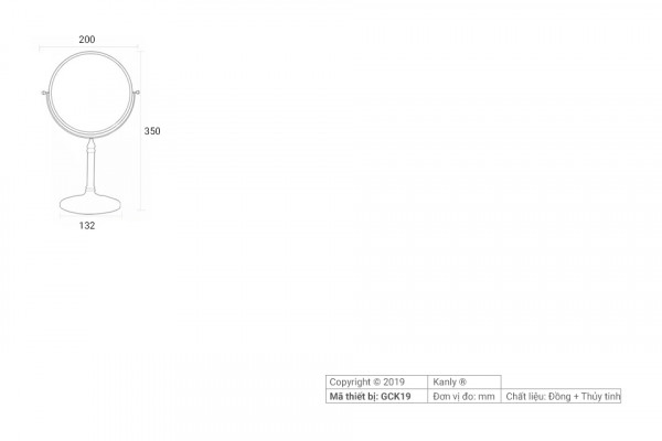 Gương soi bằng đồng Kanly GCK19