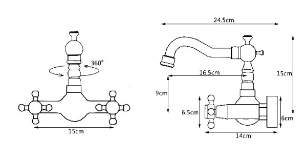 Vòi âm tường nóng lạnh bằng đồng Kanly GCT06