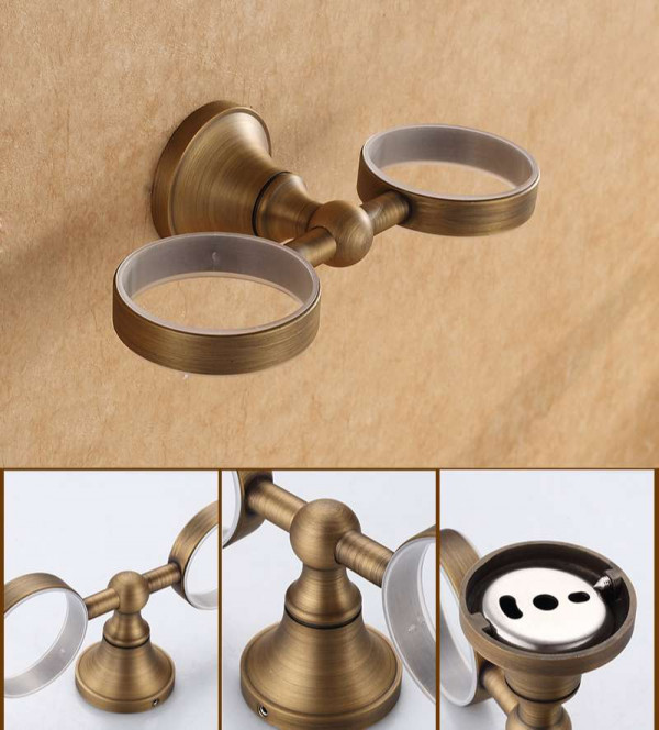 Giá để cốc đôi bằng đồng Kanly GCK08