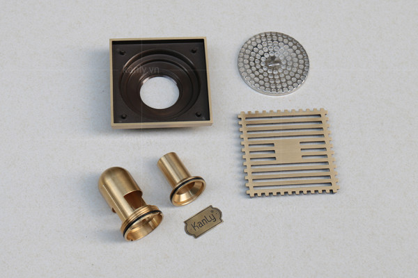 Phễu thoát sàn bằng đồng 10x10cm Kanly GCP11