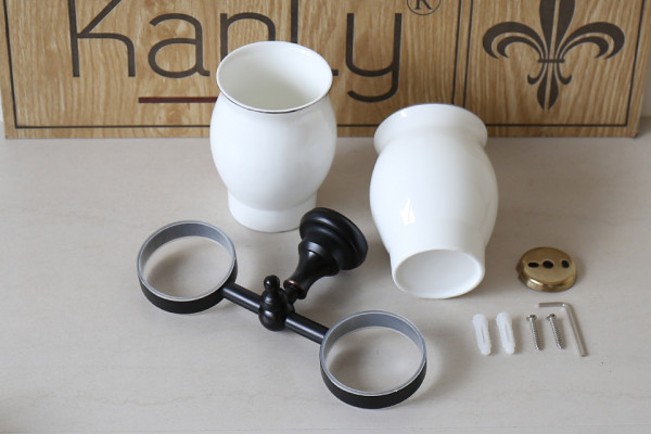 Giá để cốc đôi bằng đồng Kanly GCK08B