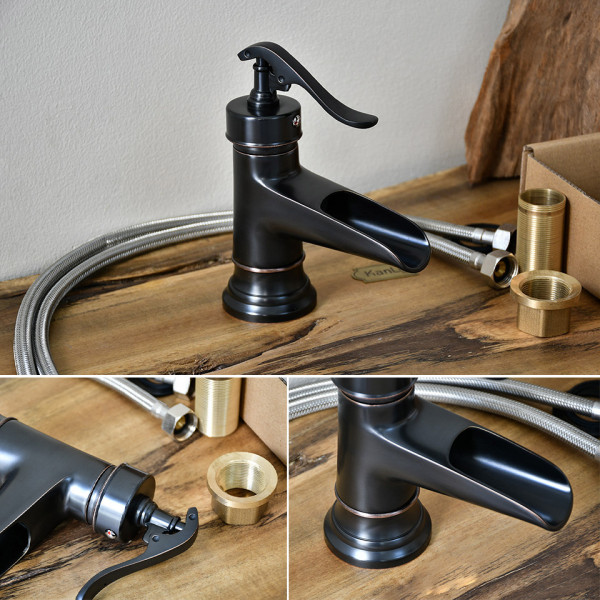 Vòi lavabo nóng lạnh bằng đồng Kanly GCV04B