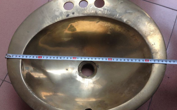 Chậu rửa mặt lavabo Kanly bằng đồng đúc GCL08