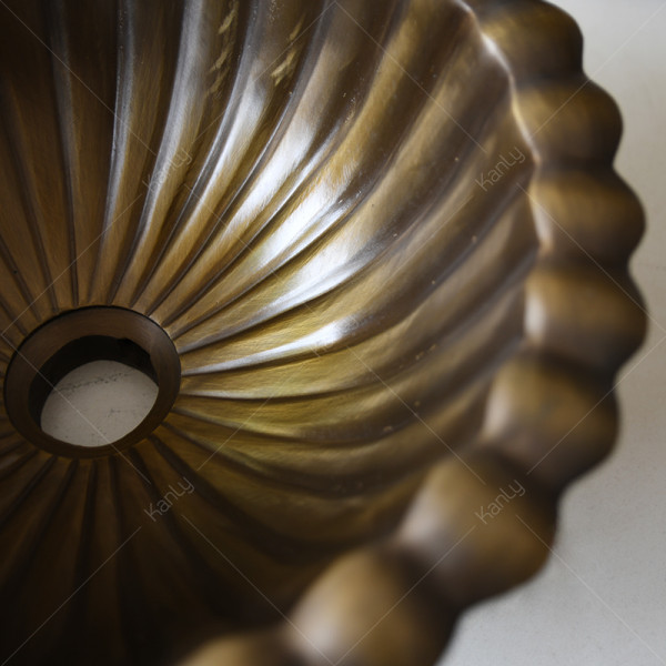 Chậu rửa lavabo Kanly bằng đồng đúc GCL09