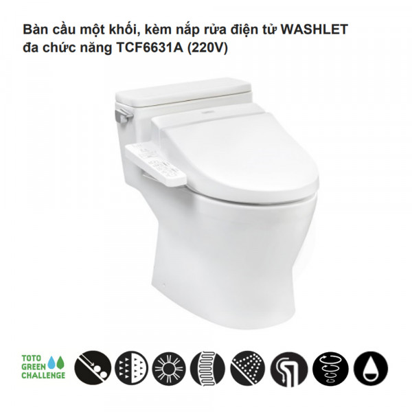 Bồn Cầu 1 Khối Nắp Điện Tử TOTO MS188VKW7/T53P100VR