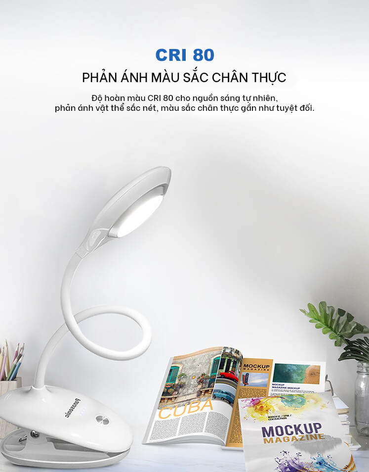Đèn bàn LED Panasonic HHLT0232E19 cổng sạc USB 5V