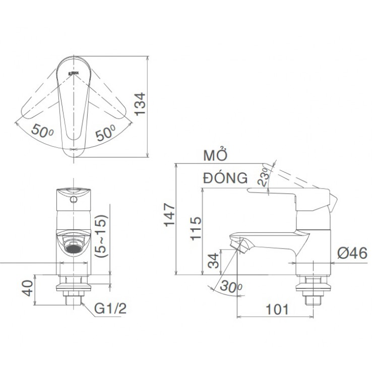 Vòi chậu lavabo lạnh INAX LFV-21S (LFV21S)