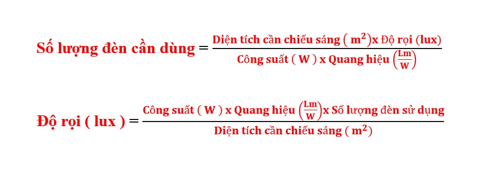 Cách tính độ rọi tiêu chuẩn