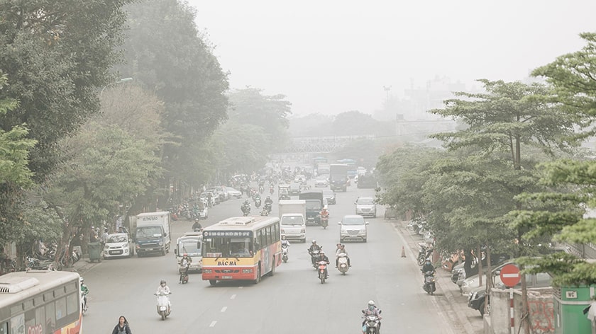 Khu vực đông dân cư có nhiều khói bụi