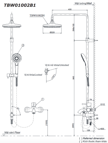 Bản vẽ kỹ thuật thân sen cây TBW01002BA