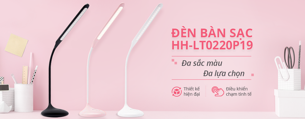 Đèn bàn LED Panasonic HH-LT0220P19 màu trắng/ đen / hồng 3 chế độ sáng
