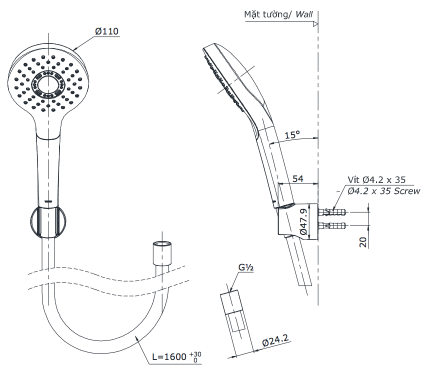 Bộ sen cây nóng lạnh TOTO TBW01001BA TBS02302V TBW01008A