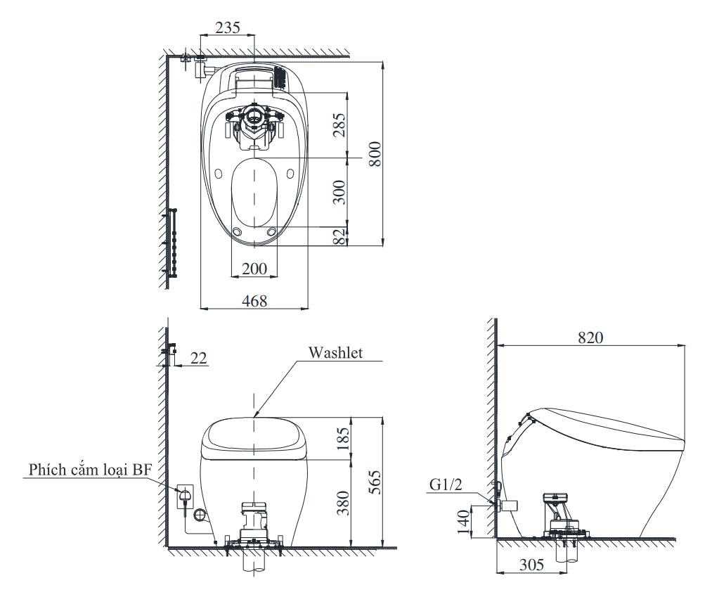 Bồn cầu thông minh Neorest NX II TOTO CS901KVT T53P100VR bảng điều khiển nickel mờ