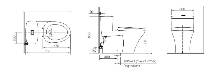 bản vẽ kỹ thuật bồn cầu inax ac-900vrn