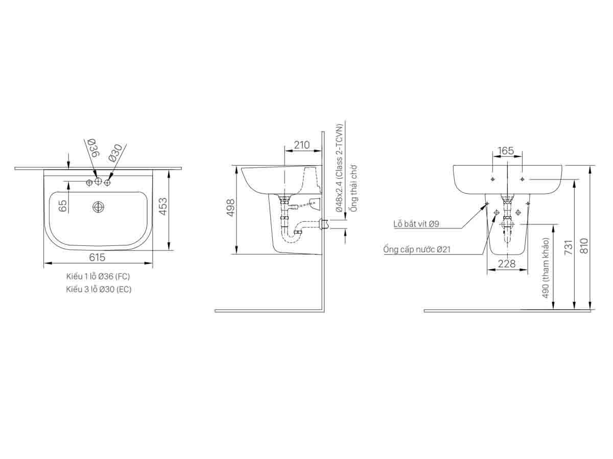 Chân chậu lavabo lửng INAX L-298VC (L298VC)
