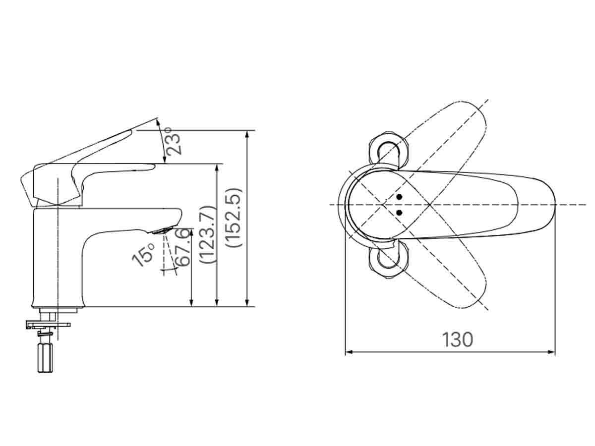 Vòi chậu lavabo nóng lạnh INAX LFV-1112S (LFV1112S)