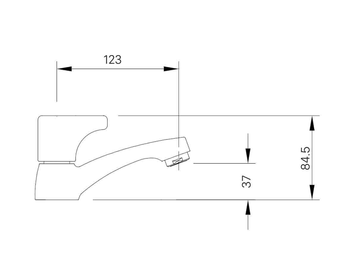 Bản vẽ kỹ thuật của vòi chậu INAX LFV-13B