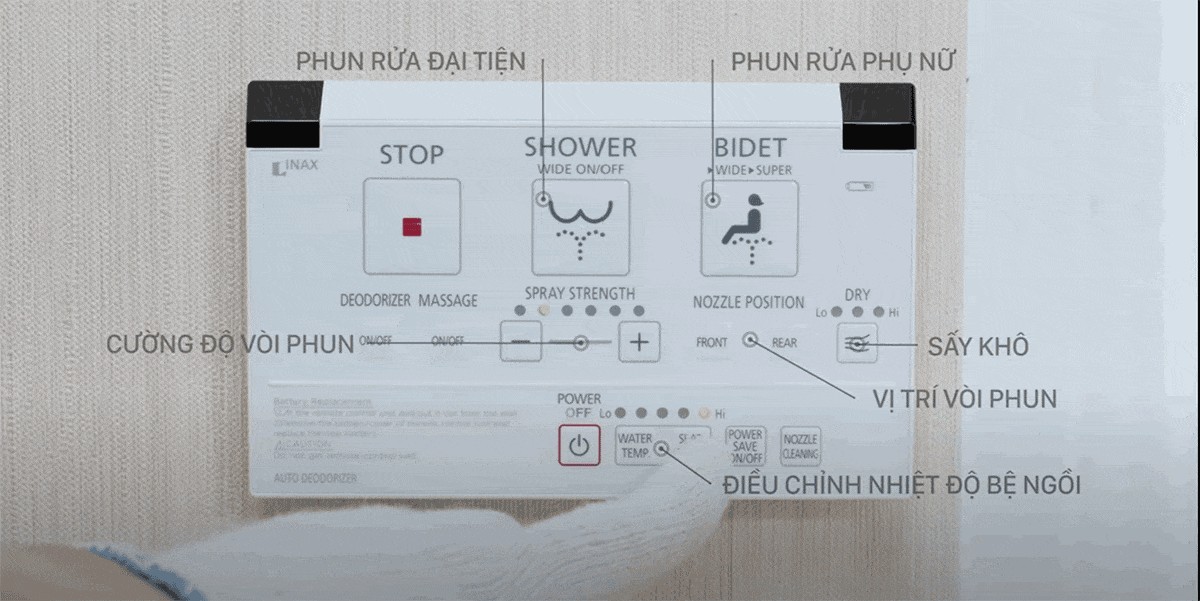 Ghi nhớ các phím chức năng là điều cần thiết để sử dụng tốt bồn cầu thông minh Inax