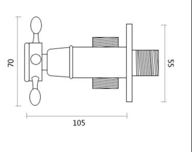 Van góc chặn khóa bằng đồng Kanly GCV12B