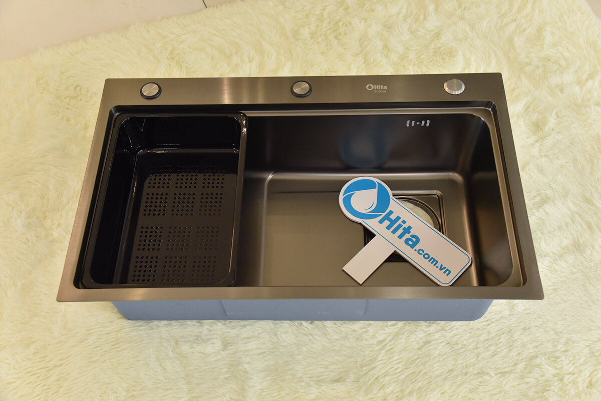 Chậu rửa chén 1 hố kèm khay HITA HDS7546D 75x46cm