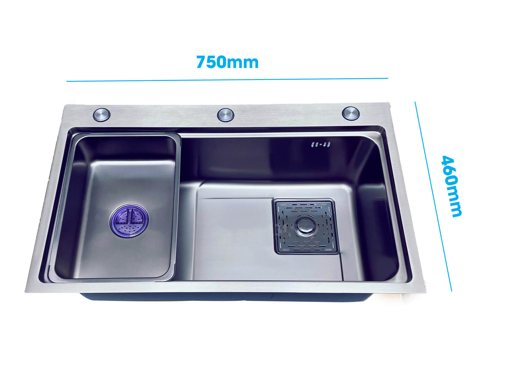 Chậu rửa chén 1 hố kèm khay HITA HDS7546D 75x46cm