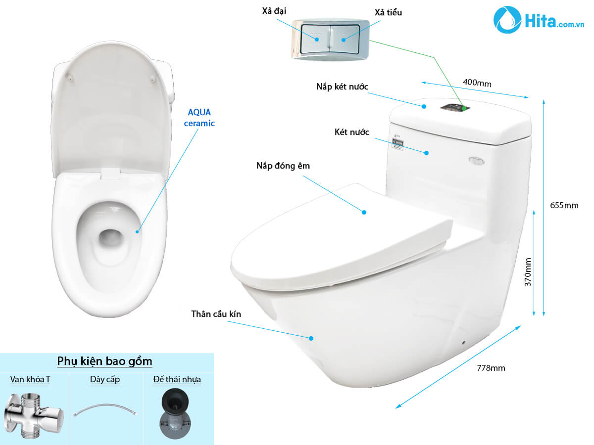 Hình ảnh chi tiết Bồn cầu INAX AC-909VRN 1 khối nắp êm