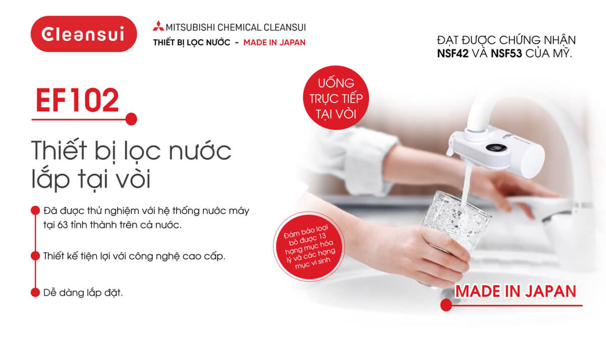 Thiết bị lọc nước lắp tại vòi EF102