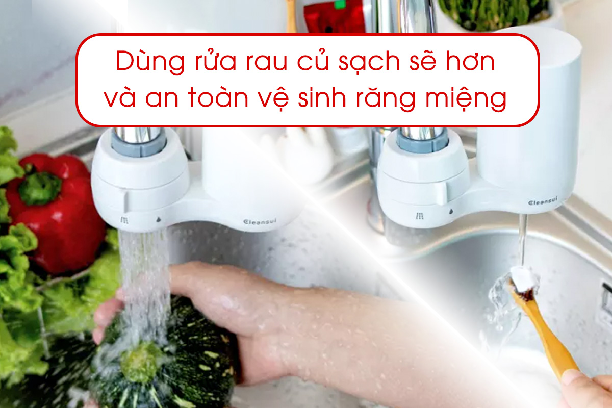 Cleansui EF401 dùng để rửa rau, đánh răng và rửa mặt