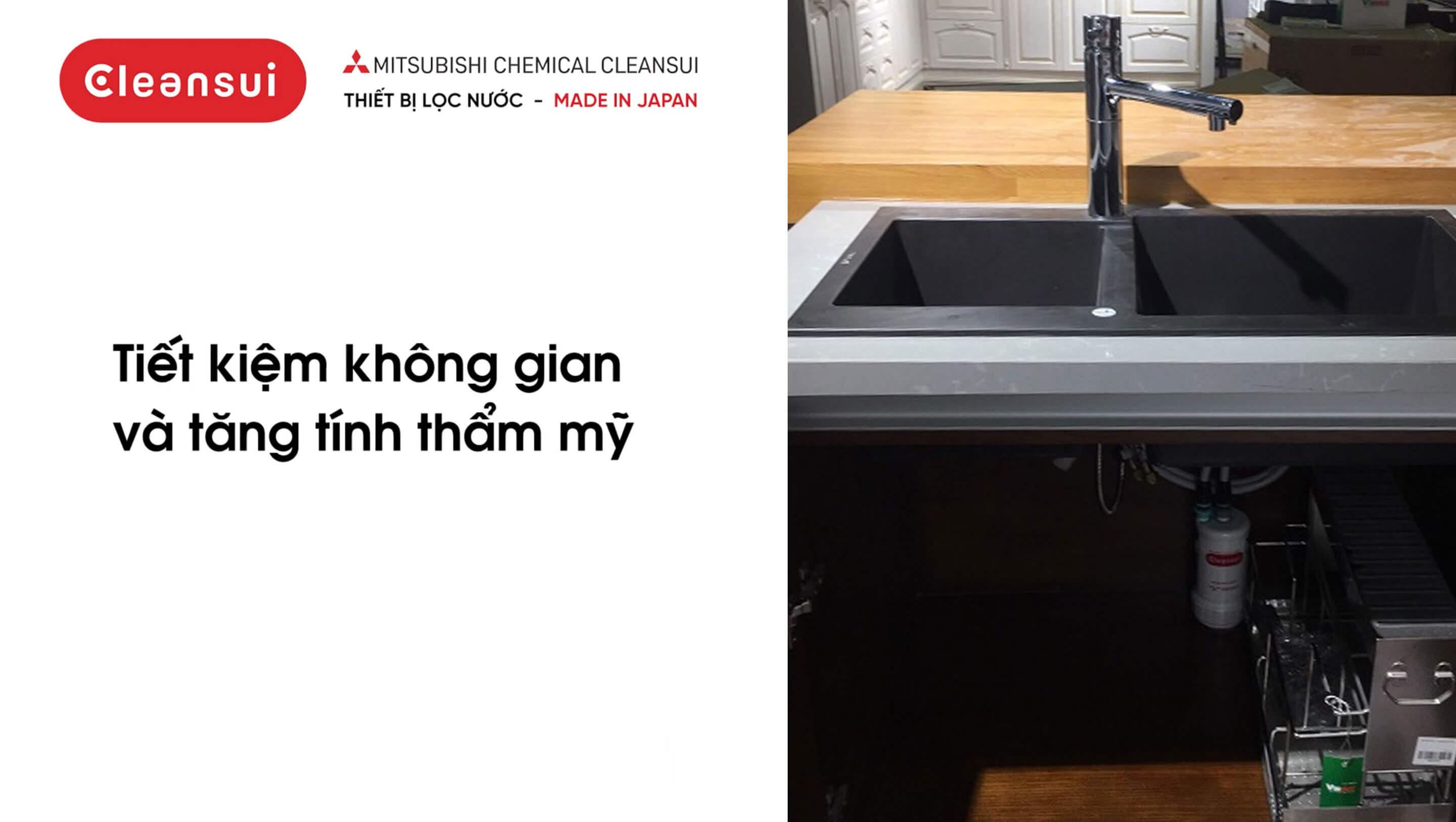 Thiết bị lọc nước âm tủ bếp Mitsubishi Cleansui EU202