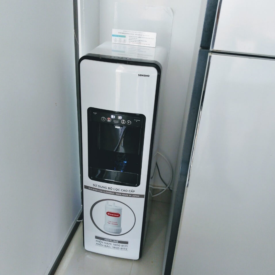 hình ảnh thực tế máy lọc nước nóng lạnh cleansui sensho