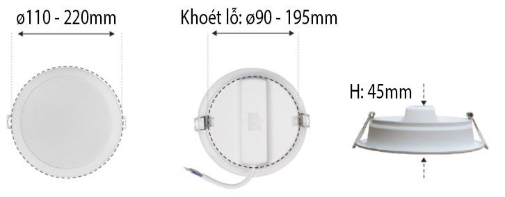 Đèn LED âm trần Nanoco Eco Series đổi màu